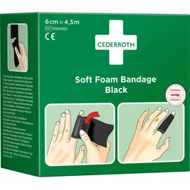 CEDERROTH Schaumbandage 6 cm x 4,5 m Schwarz 1 St.