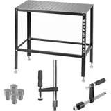Stahlwerk, Werkbank + Arbeitsbock, Schweisstisch D16 Lochsystem Montagetisch mit Spannzubehör Zentrierbolzen Schraubzwingen (46 cm, 91.50 cm)
