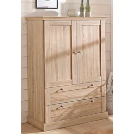 OTTO home Drehtürenschrank Binz 84 x 130 x 35 cm Weiß/Braun