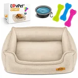 Lovpet Tierbett, Hundebett Hundekissen Hundekorb Chiller beige