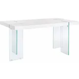 Esstisch >Tirana< in Weiß, MDF/Folie/Glas - 160x75x90cm (BxHxT) - Weiß
