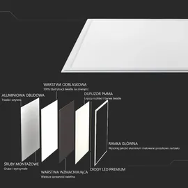 V-Tac LED-Panel 40W 600x600mm 4500K 1 St.