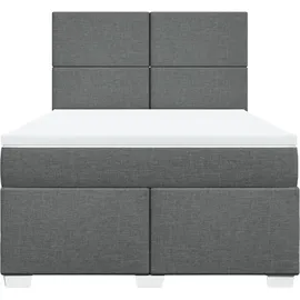 vidaXL Boxspringbett 140 x 200 cm Dunkelgrau