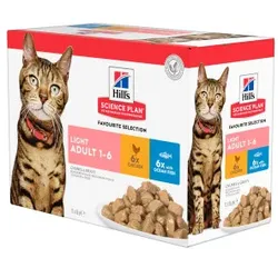 Hill's Adult Light Kombipack Huhn Fisch Katzen-Nassfutter 3 Kartons (36 x 85 g)