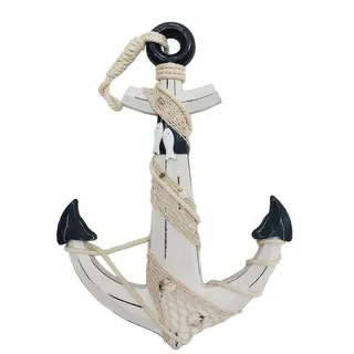 Yudu Hängedekoration XL Deko Anker aus Holz Antiklook Maritime Deko