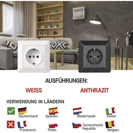 EMOS Schuko-Steckdose Unterputzmontage Weiß