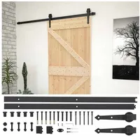 vidaXL Schiebetür rechts 90 x 210 cm Braun/Schwarz