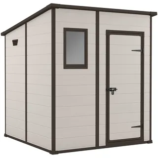 6x6 Beige, Abmessungen außen BxTxH: 183,5x85x200cm, wetterfest, Flachdach