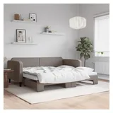 vidaXL Tagesbett Ausziehbar Taupe 90x200 cm Stoff