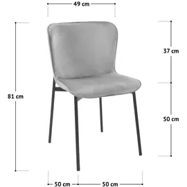 Svita Mary 2er Set Esszimmerstuhl Polsterstuhl ohne Armlehnen Küchenstuhl Wohnzimmerstuhl Taupe/Gold