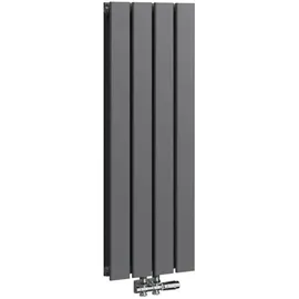 EMKE Flachheizkörper 900 x 300 mm 446 W anthrazit Mittelventil