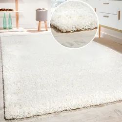 Hochflor-Teppich PACO HOME "Sky 250", beige (creme), B:60cm H:34mm L:100cm, Polypropylen (PP), Teppiche, gewebt, Uni-Farben, intensive Farbbrillanz, auch als Läufer erhältlich