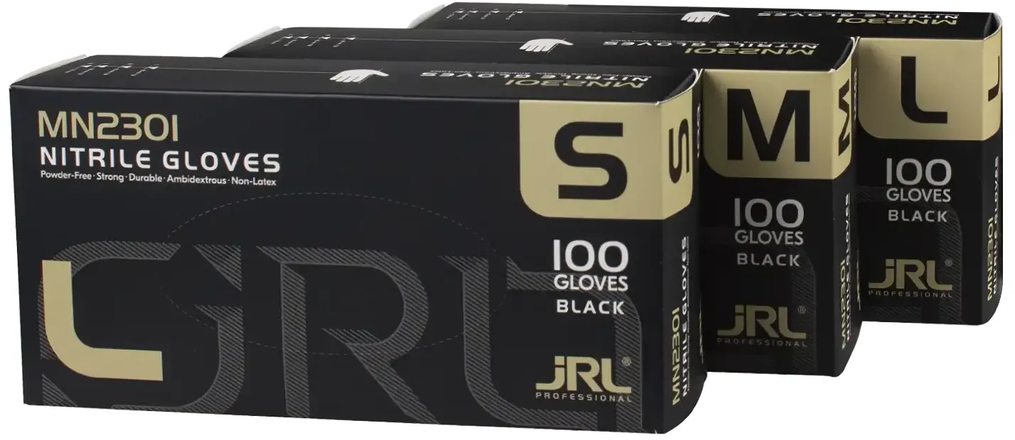 JRL Nitril Handschuhe schwarz 100er Box puderfrei