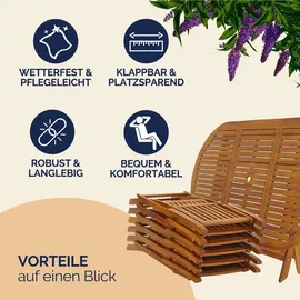 CASARIA Gartenmöbel Set 7-tlg. Braun