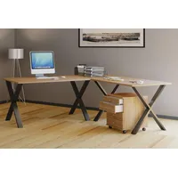 VCM Holz Schreibtisch Eckschreibtisch schlicht 160x130 Form links oder
