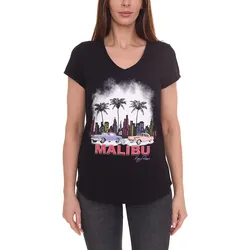 KangaROOS Damen Baumwoll-Shirt T-Shirt mit großem Aufdruck Auto-Shirt 20789732 Schwarz - 32/34