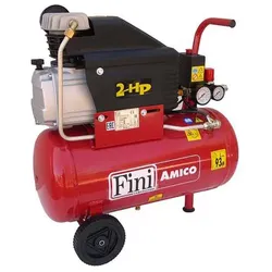 FINI AMICO 25 - Elektrischer tragbarer Kompressor mit Wagen - Motor 2PS - 25 Lt