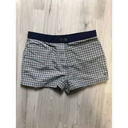 F2 Short Karo Beige Blau Shorts Hose Sommer, Konfiguration: M