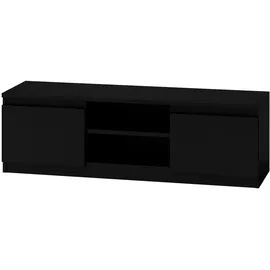veneti Moderner TV-Tisch Lowboard 30 cm Schwarz Holz/Metall/PVC/Stahl/Spanplatte