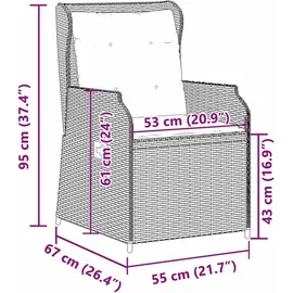 vidaXL Gartenbank 2 pcs 220 x 0 x 0 cm Braun
