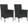 vidaXL Gartenstuhl mit Kissen 55 x 65 x 23,5 cm schwarz 2 St.