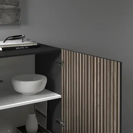 Home Affaire Highboard Vega 120 x 126 x 43 cm Schwarz / Grau