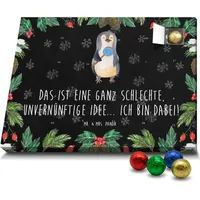 Mr. & Mrs. Panda Schoko Adventskalender Pinguin Lolli - Schwarz - Geschenk, Süßigkeiten, Spruch, Heißhunger, Kind, niedlich, Schokoladen Advents... - Schwarz