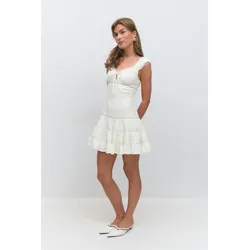 Gina Tricot - Embroidery dress - minikleider - Weiß - M - Dame - Weiß - M