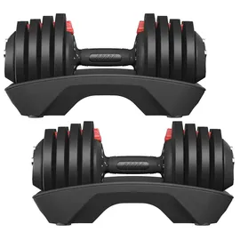 Songmics Kurzhanteln 2er set Verstellbare Kurzhantel 1,5 kg bis 18 kg schwarz/rot