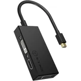 Icy Box Mini DisplayPort zu HDMI/DVI/VGA Adapter Schwarz
