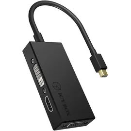 Icy Box Mini DisplayPort zu HDMI/DVI/VGA Adapter Schwarz