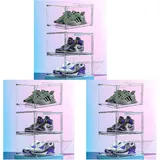 MECC Klare Schuhbox, stapelbarer Acrylschuhschrank, mit Magnettür,14.4x10.6x8inch/36x27x20cm (Clear Side Door 9 Pack)