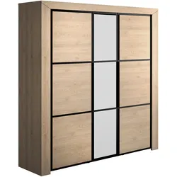 Kleiderschrank GAMI "Kleiderschrank 3 Türen, Kinderkleiderschrank", braun (kastanie natur), B:222cm H:225cm T:58cm, Spanplatte, Schränke, Kinderkleiderschrank Kinderschrank, In 2 Farben erhältlich