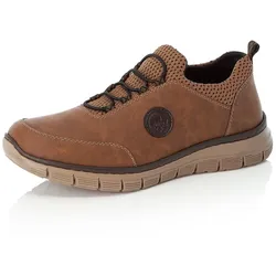 Slipper RIEKER, Herren, Gr. 45, braun, Lederimitat, Textil, sportlich, Schuhe, mit Gummizug