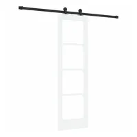 vidaXL Haustür Schiebetür ORKDAL Weiß und Schwarz 61 x 198,5 cm (1-St) schwarz