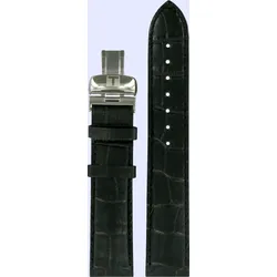 Tissot - Leder Pr 100 Auto Classic Lederband Schwarz 19/18mm T600031149 - alligator-prägung,rind,schwarz