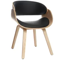 Miliboo Design-Stuhl Schwarz und helles Holz bent