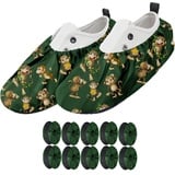 Ferocity 5 Paar Mehrweg Schuhüberzieher EU 31-37 für Kinder Wasserabweisend Überschuhe Rutschfester Waschbarer für Kinder Unisex Jungen Mädchen aus Polyester Bunte Motive Monkeys x5 [142] - 5 Pairs 31-37 size