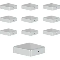 Einfeben - swanew 10x Pfostenkappe Pyramide Abdeckkappe Pfostenkappe für Holzpfosten 91x91mm Silber