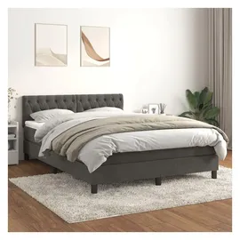 vidaXL Boxspringbett 140 x 200 cm Dunkelgrau