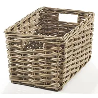 Kobolo Regalkorb Rattan kubu mit Grifflöchern – Größe S