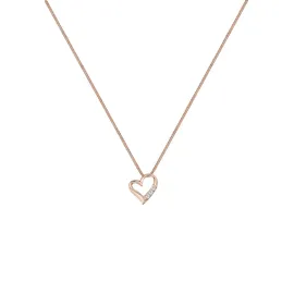 Elli DIAMONDS Halskette Damen Herz Anhänger mit Diamant 0,045 ct. 925 Sterling Silber Rosé vergoldet