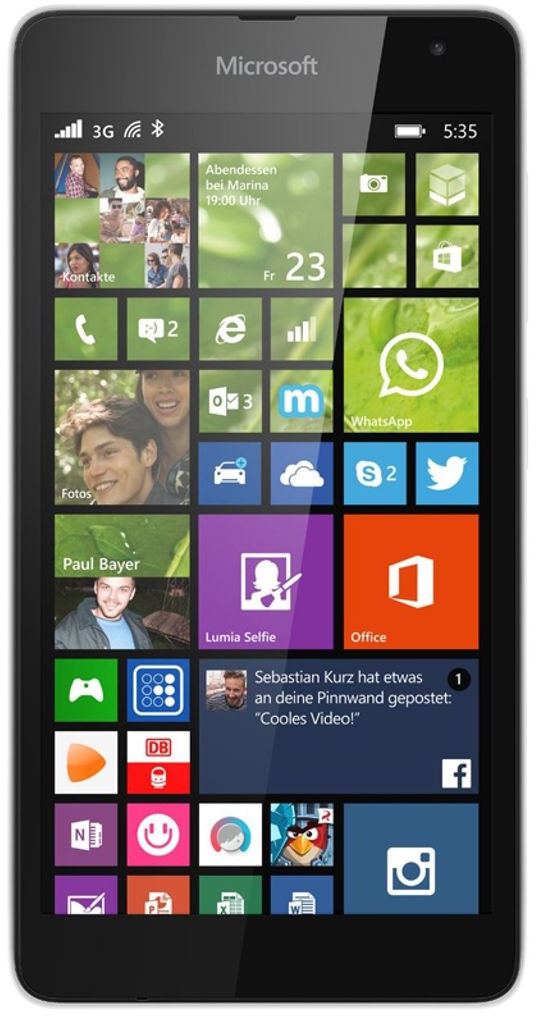 Microsoft Lumia 535 Windows 8.1 8GB Smartphone weiss (ohne Branding) - DE Ware