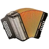 Diatonische Knöpfe. Hohner Akkordeon mit diatonischen Knöpfen, Corina II GCF, Schwarz LACQUERED.
