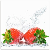 Artland Küchenrückwand »Erdbeeren mit Spritzwasser«, (1 tlg.), rot