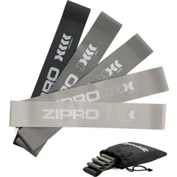 Fitnessband Elastikband Zipro Mini Band Latex 5 Stk. verschiedene Widerstand grau|hellgrau|SCHWARZ No Size