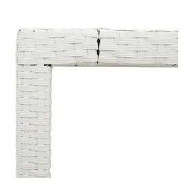 vidaXL Gartentisch mit Glasplatte Weiß 190x90x75 cm Poly Rattan