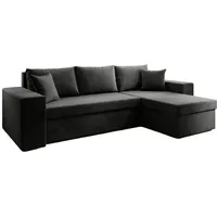 Luxusbetten24 Schlafsofa Designer Sofa Denver, mit Stauraum und Schlaffunktion schwarz