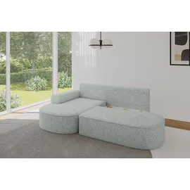 altdecor Eckcouch Samt mit Schlaffunktion und Bettkasten 2-Sitzer Grün