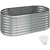 Tectake Hochbeet Flormma, 603l, verzinkt, 160x80x60cm - silber